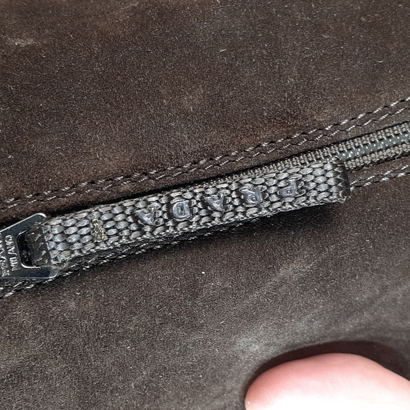 Prada brown suede leather heeled square-toed boots size 36.5 size 6.5 - Picture 8 of 11